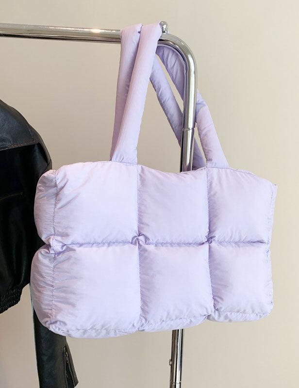 Ladies Puff Solid Color Padded Cloud Tote Bag SKAB4134