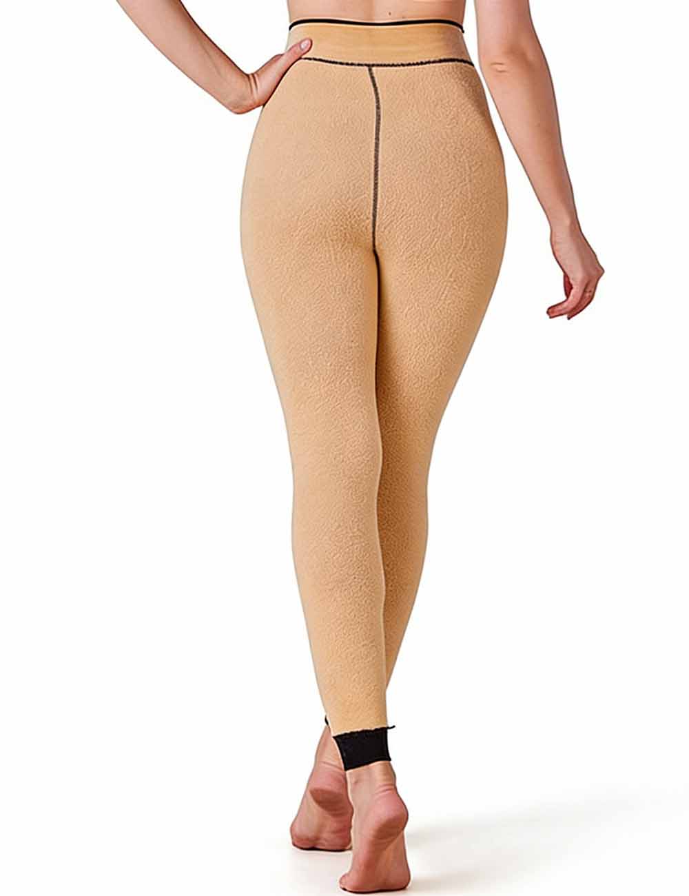 Ladies Winter Warm Fake Sheer Fleece Lined Footless Tights