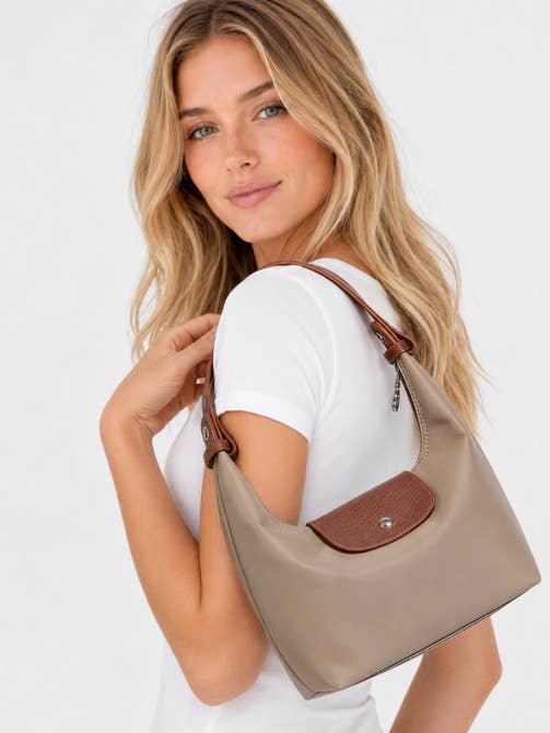 Ladies Nylon Color Block Hobo Mini Handbag Shoulder Bag