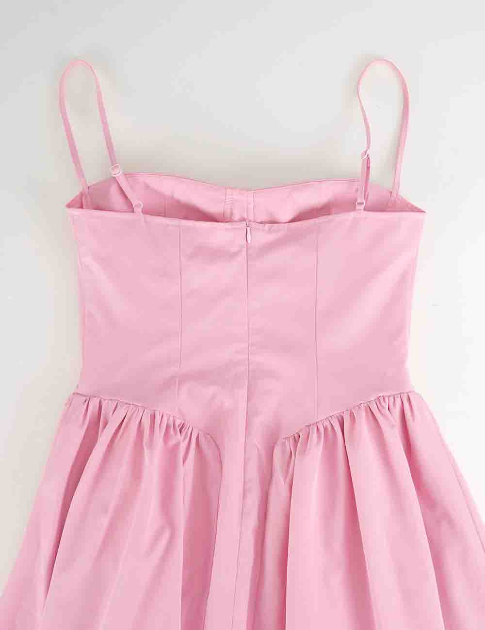 Ladies Chic Sweetheart Neck Corset Spaghetti Strap Midi Dress