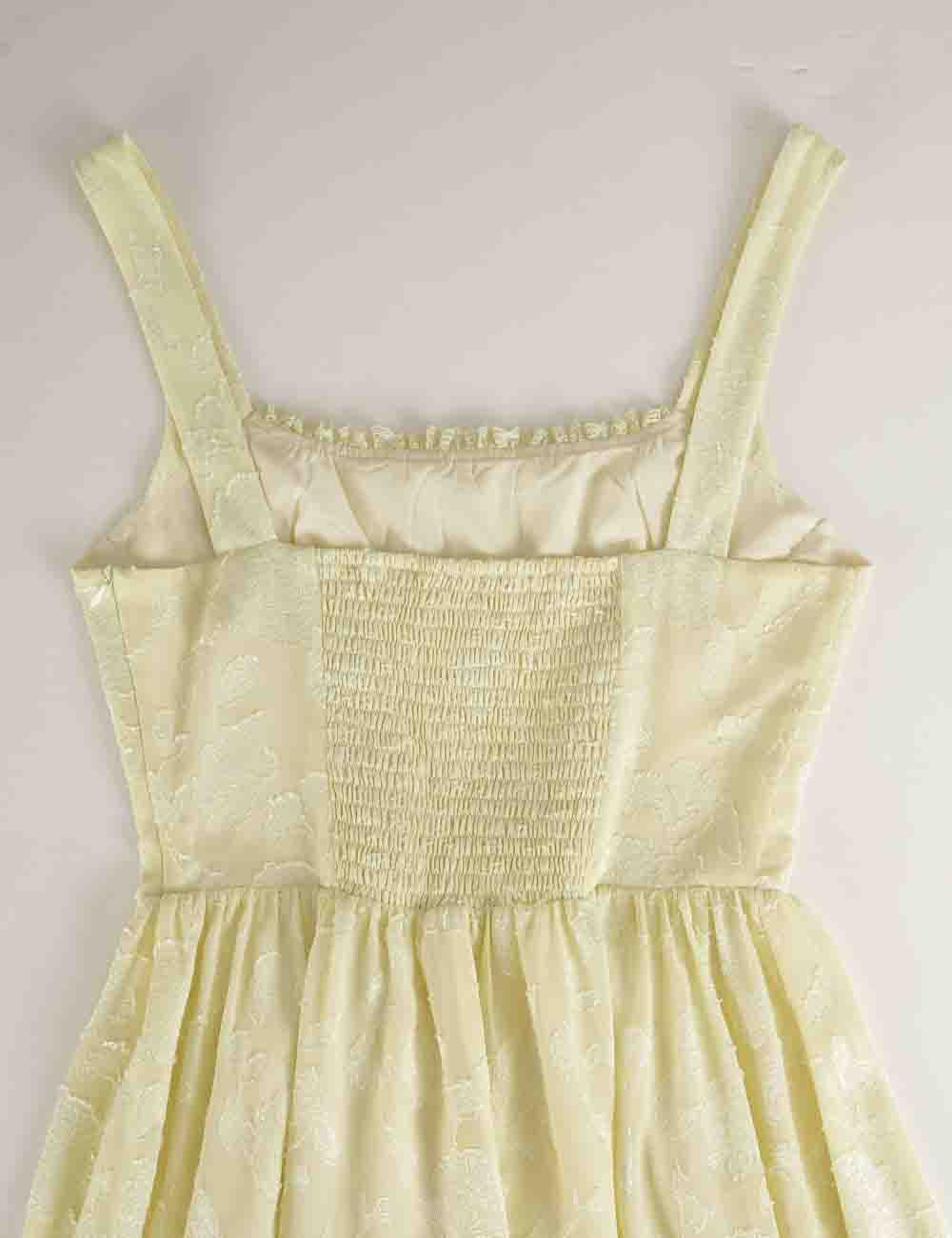 Ladies Floral Lace Square Neck Sleeveless Mini Dress