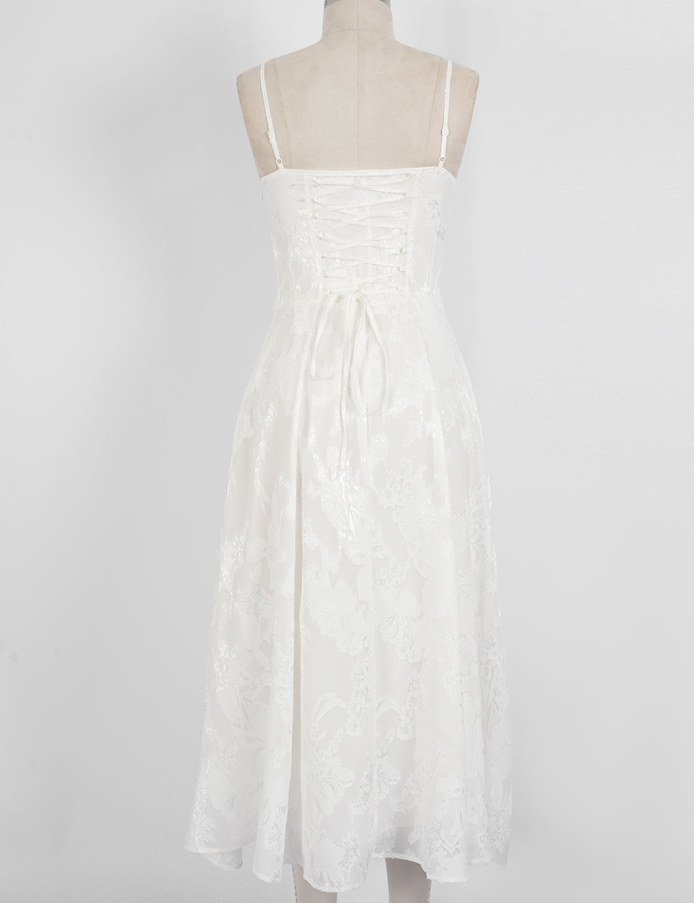 Ladies Elegant Corset Seamed Fitted Bodice Midi Dress