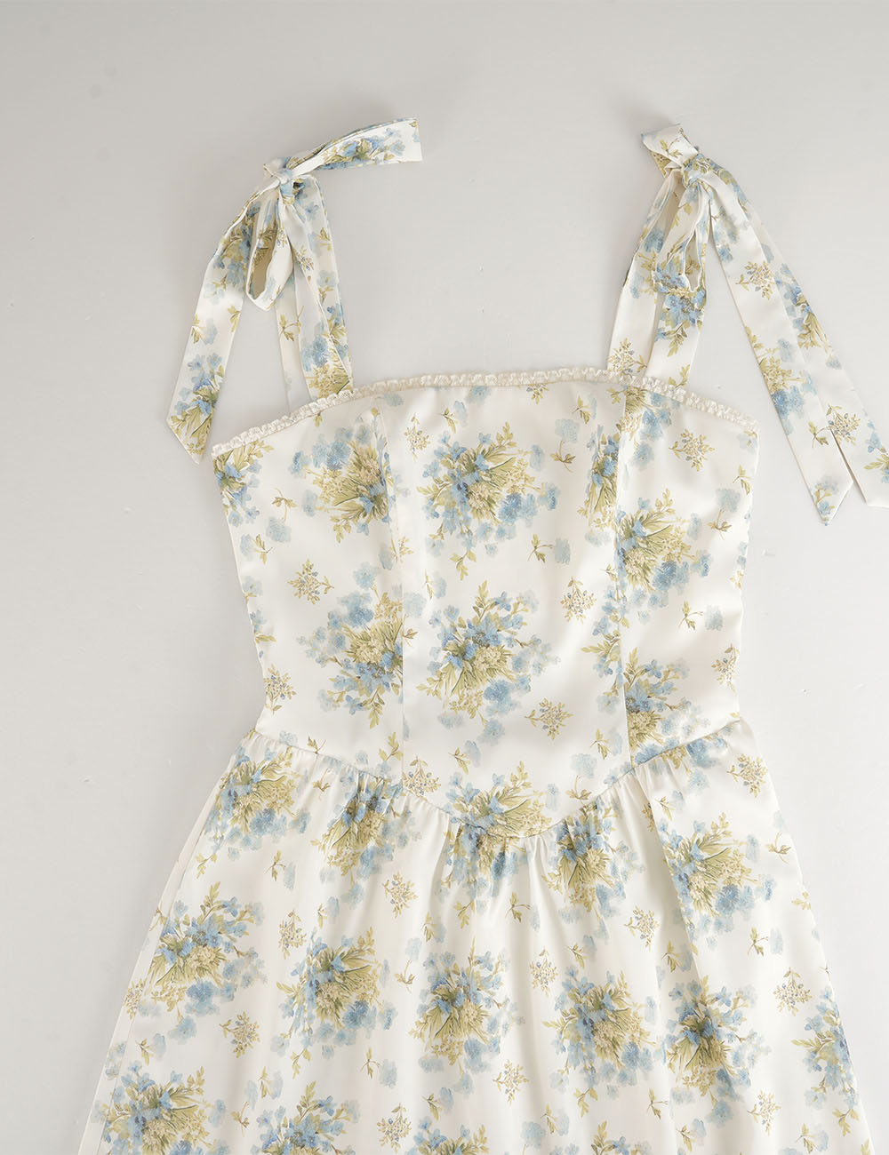 Ladies Floral Print Strap Shoulder Midi Dress