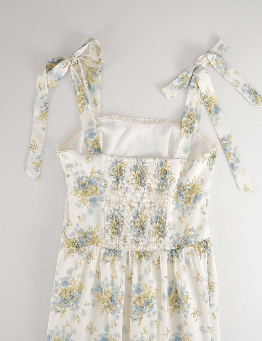 Ladies Floral Print Strap Shoulder Midi Dress