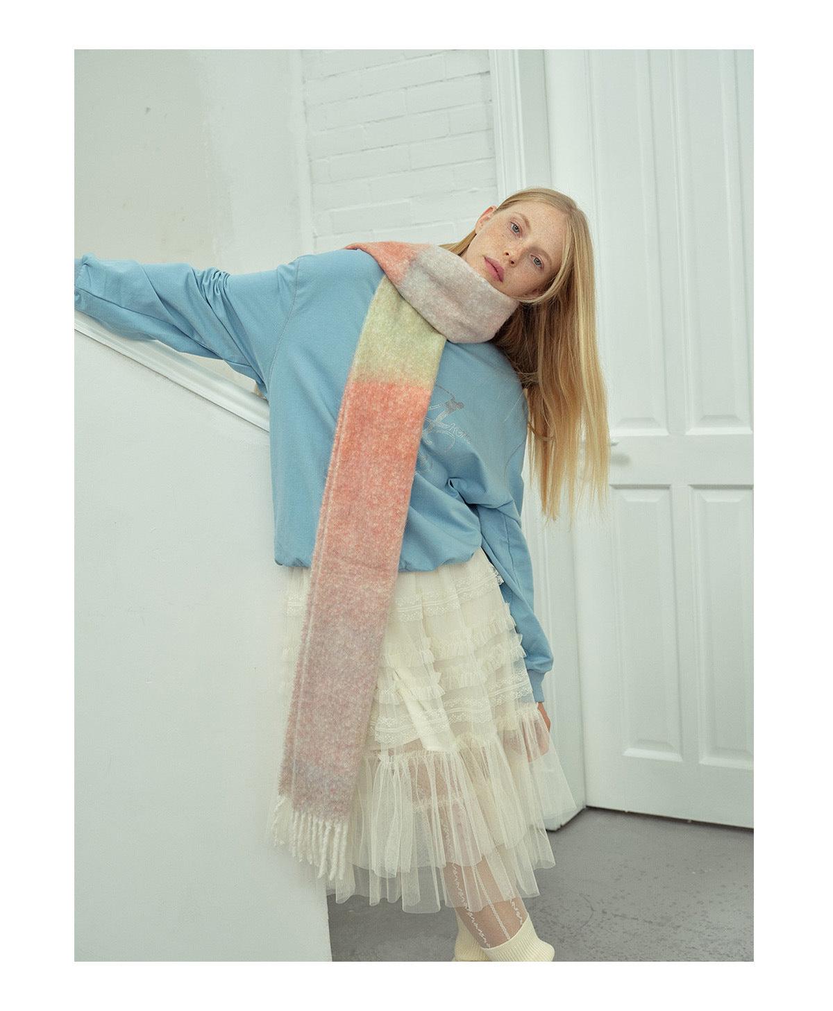 Ladies Gradient Color Simple Scarf YN037