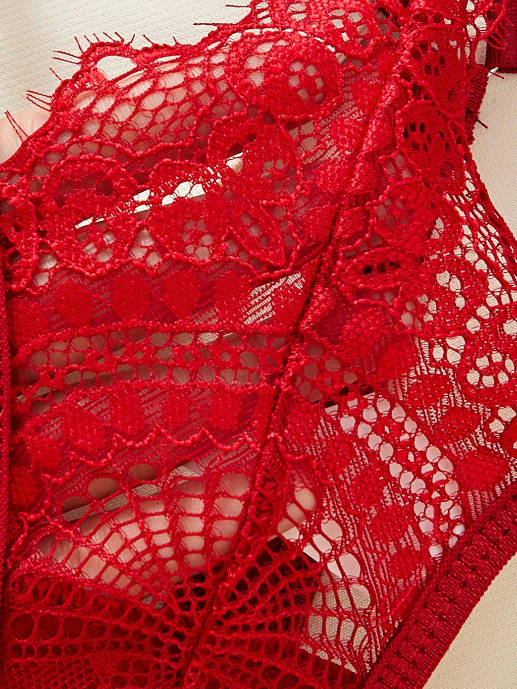 Ladies See Throught Lace Bra Thong 2PCS Lingerie Set SKLG4005