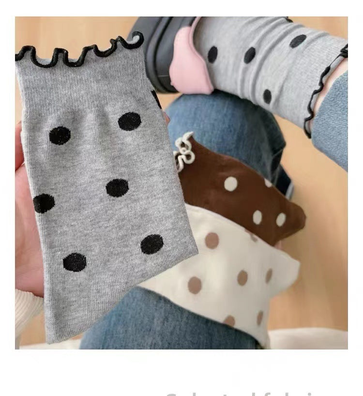Ladies Everyday Polka Dot Knit Socks SKAS50019