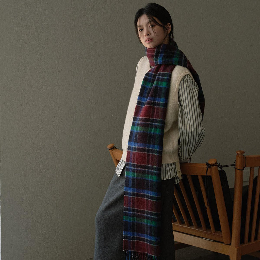 Ladies Color Blocks Check Scarf YN030
