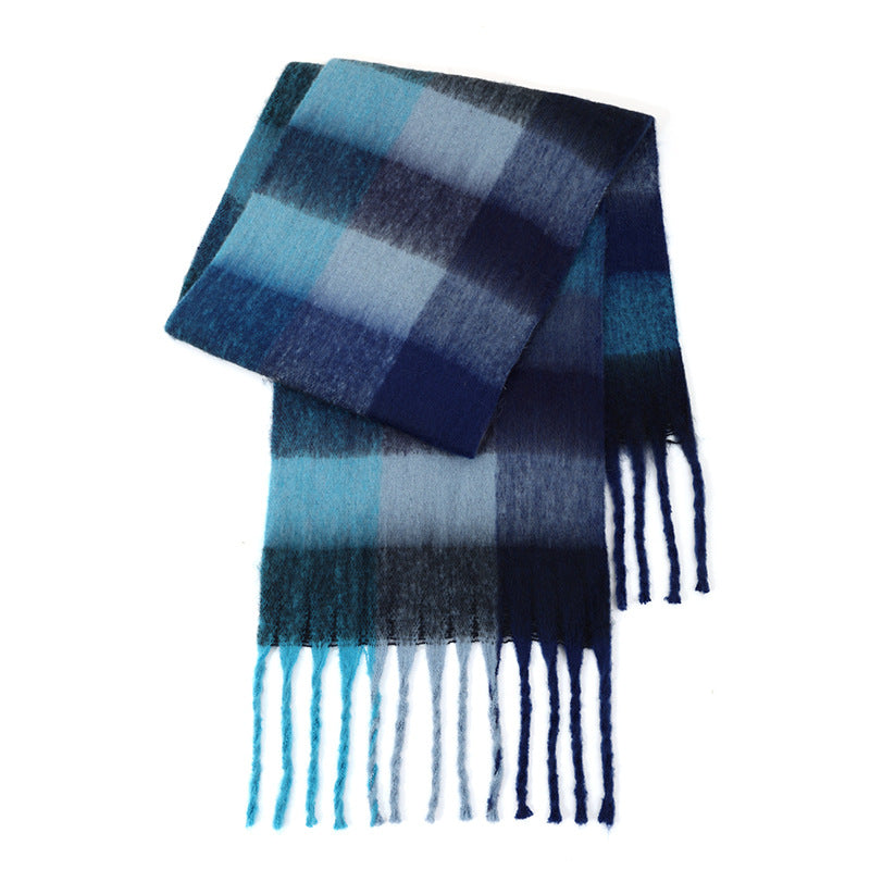 Ladies Color Block AC Plaid Daily Scarf SKAS4201