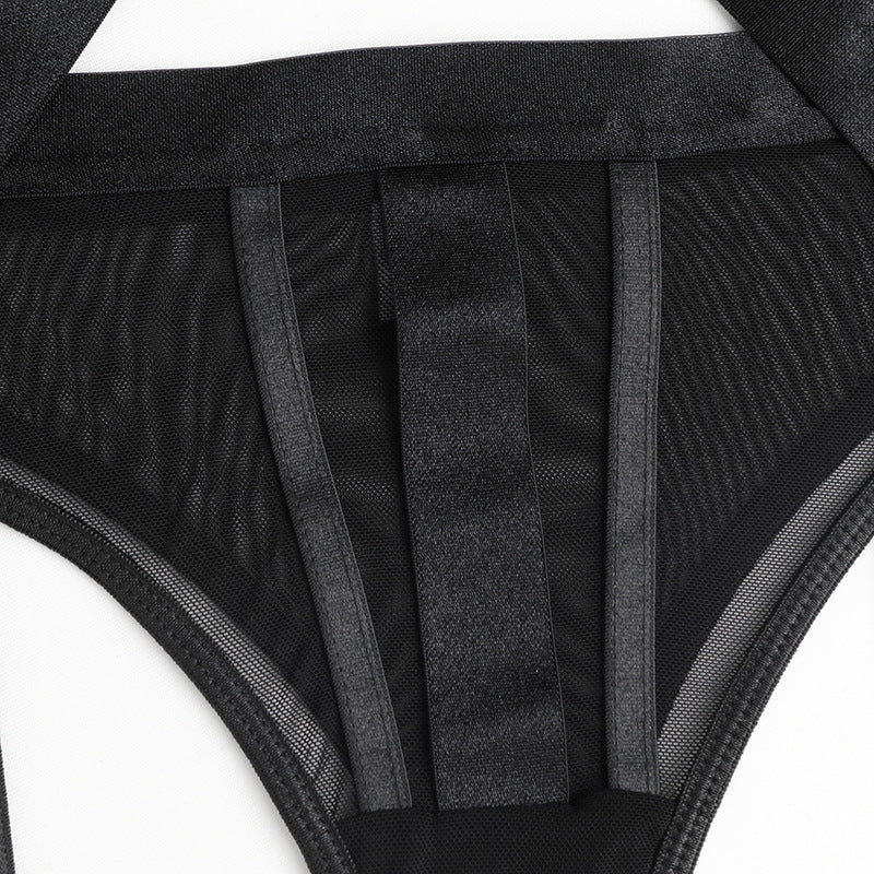 Ladies See Through Mesh 3PCS Lingerie Set SKLG4096