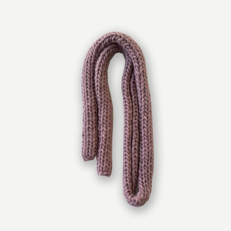 Ladies Solid Color Chunky Kint Scarves YW4031
