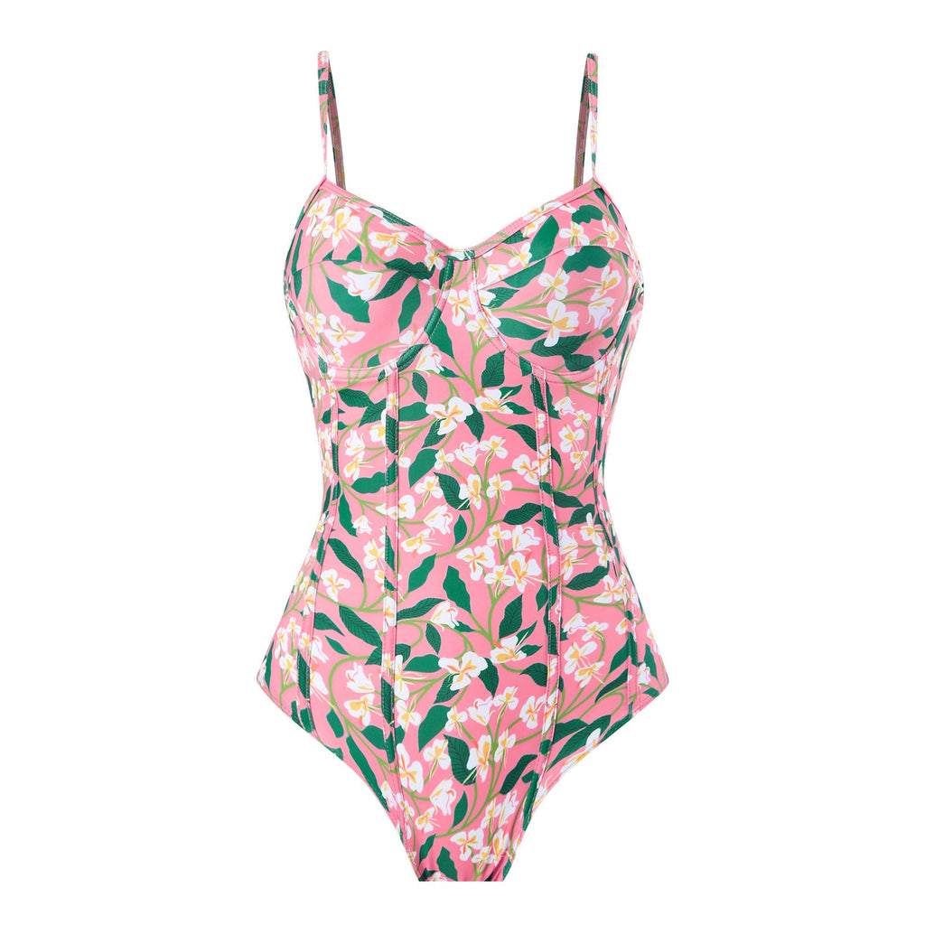 Two Shoulder One Piece Swimwear with Cover 8BK3WST282