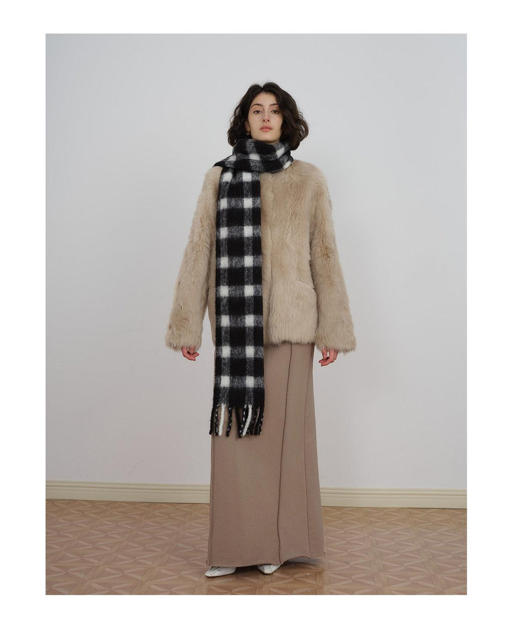 Ladies Color Blocks Check Scarf YN016