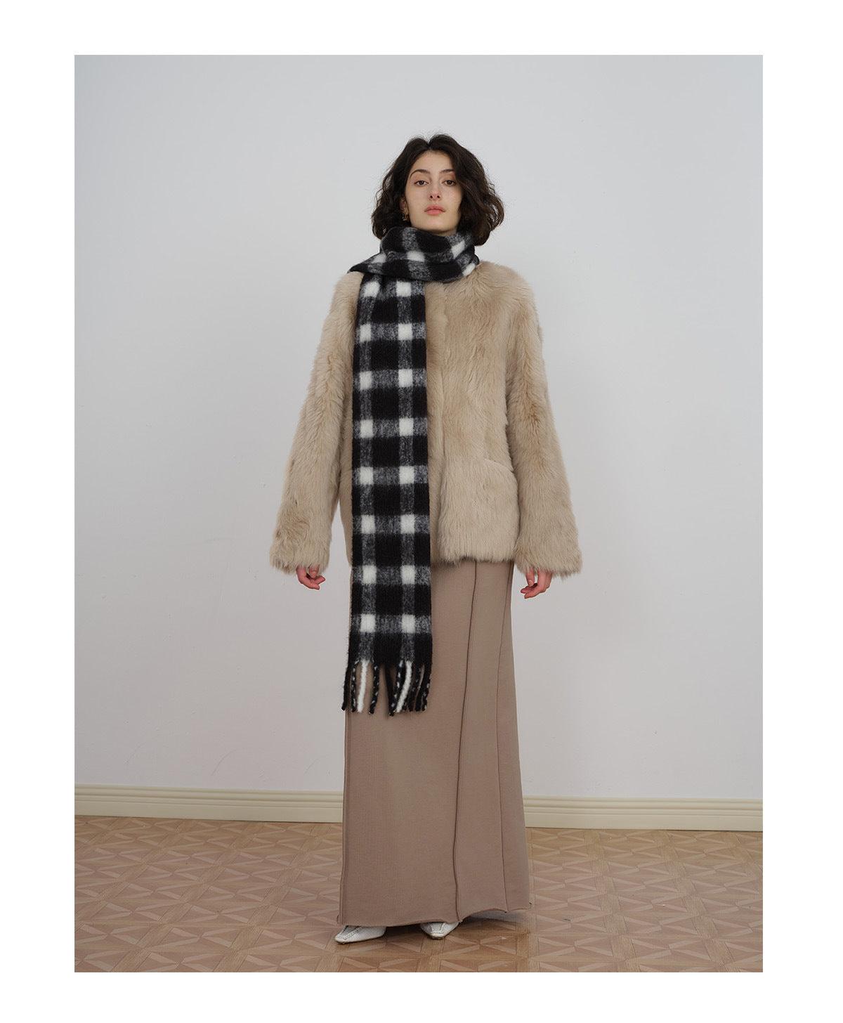 Ladies Color Blocks Check Scarf YN016