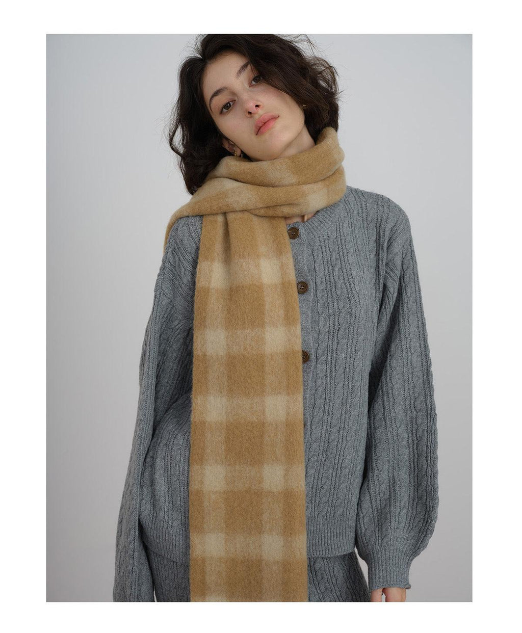 Ladies Color Blocks Check Scarf YN016