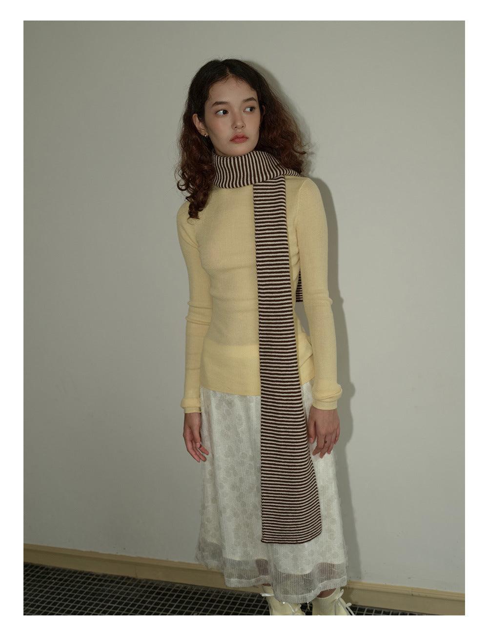 Ladies Classic Stripe Soft Knit Scarf YW4057