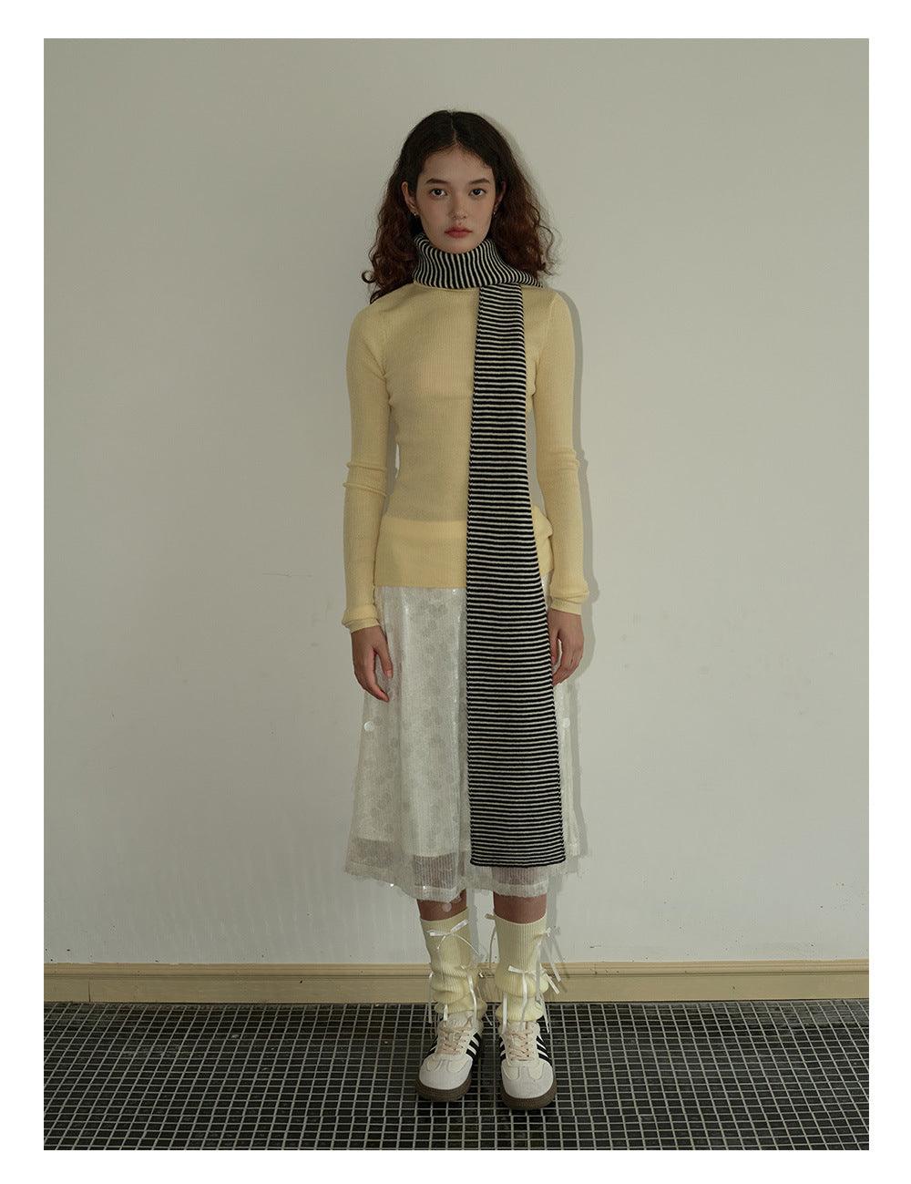 Ladies Classic Stripe Soft Knit Scarf YW4057