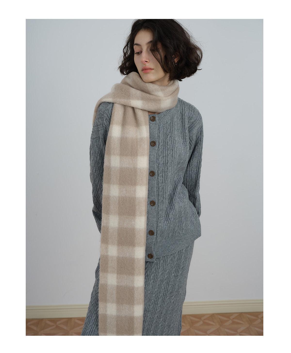 Ladies Color Blocks Check Scarf YN016