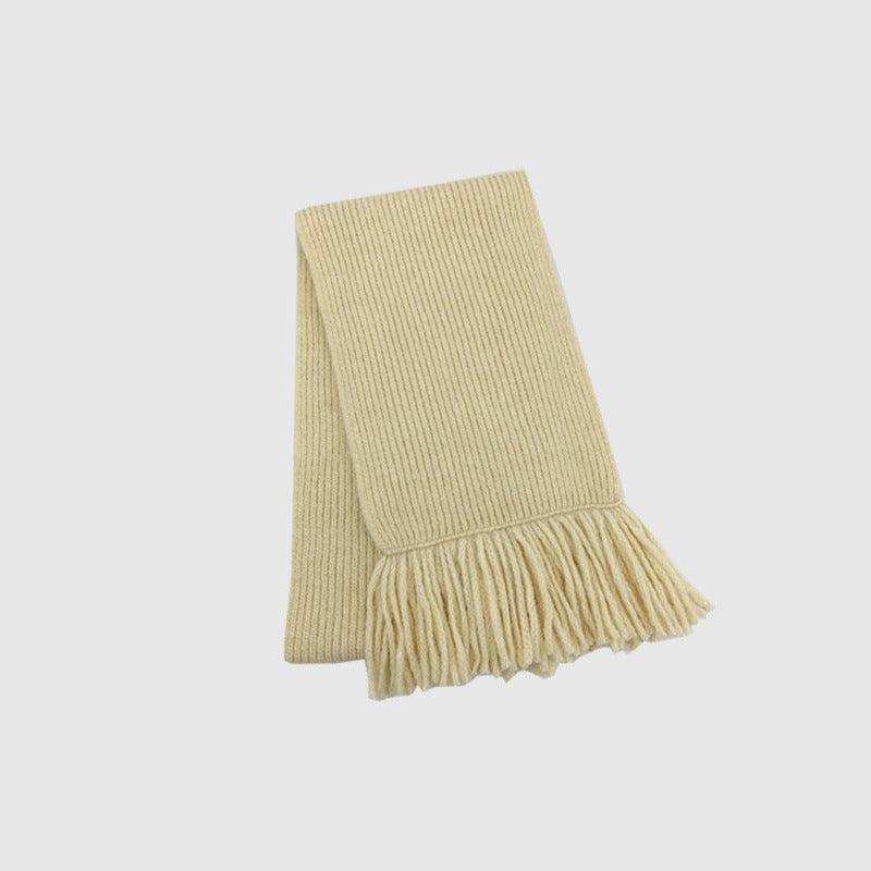 Ladies Solid Color Kint Tassel Scarves YW3036