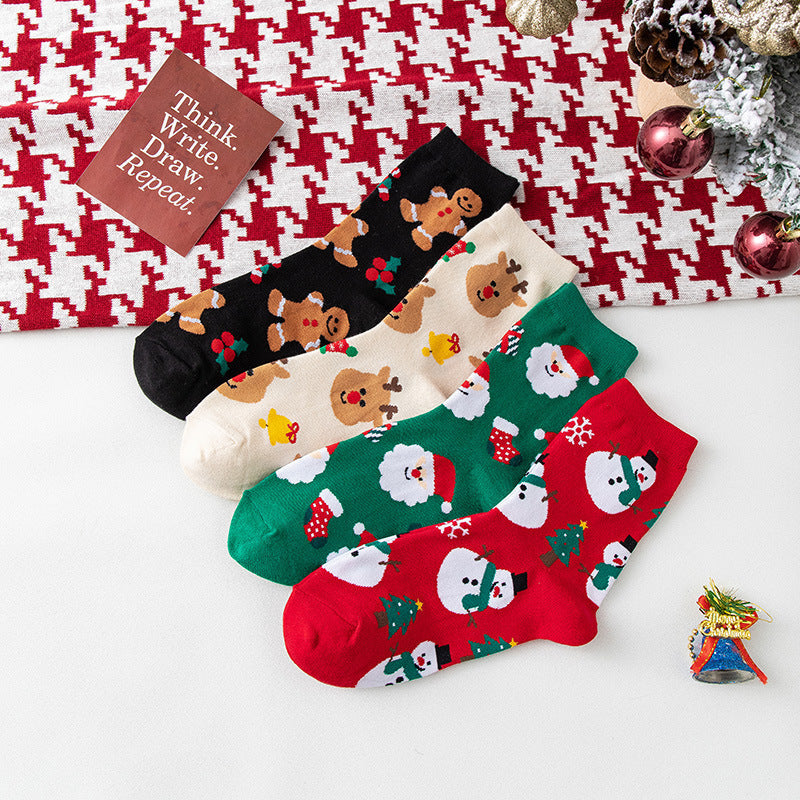 Ladies Merry Christmas Over Ankle Socks SKASC4178