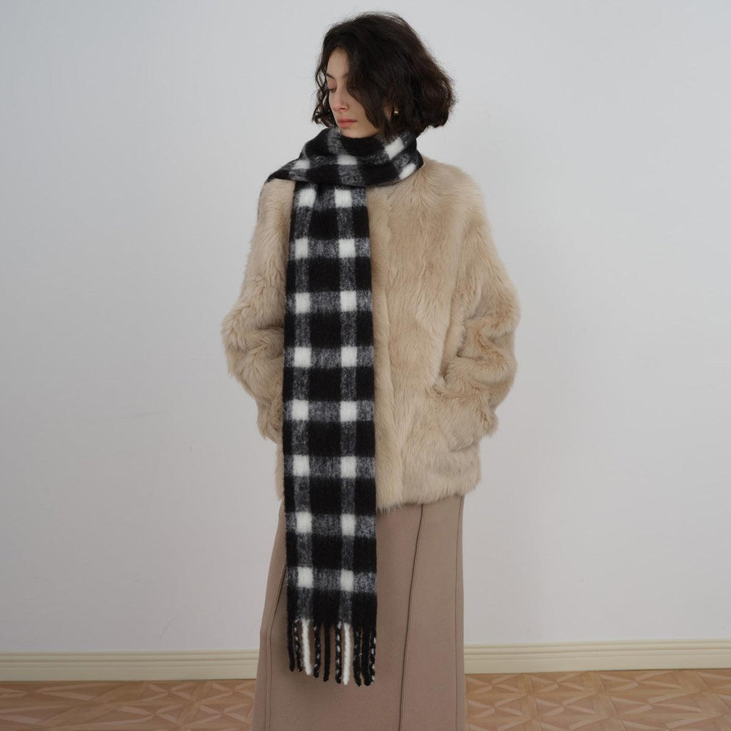 Ladies Color Blocks Check Scarf YN016