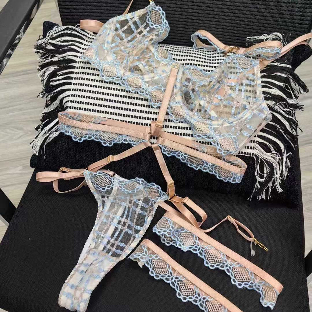 Ladies Sexy See Through Grid Lace Teddy SKLG4070