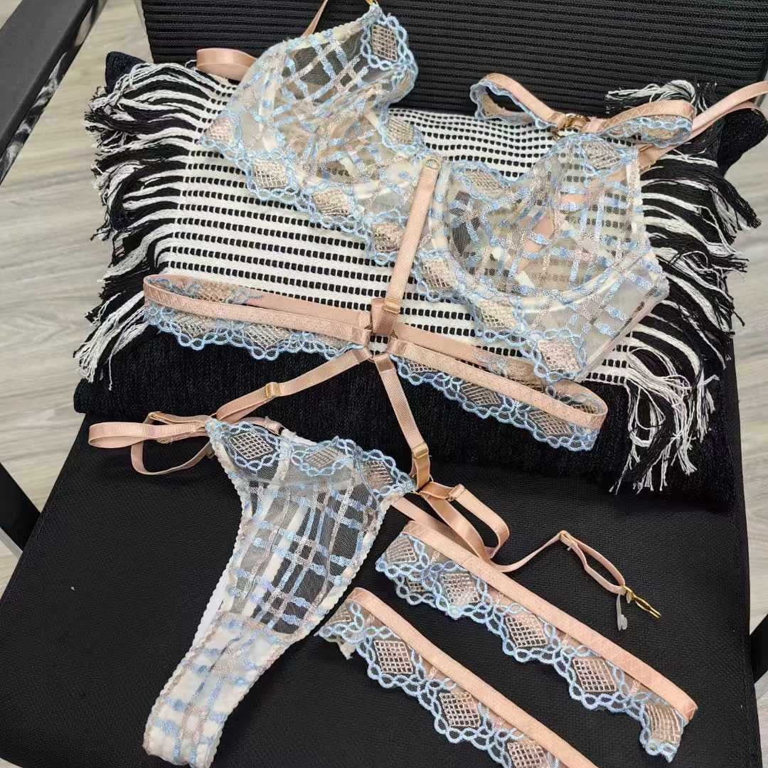 Ladies Sexy See Through Grid Lace Teddy SKLG4070