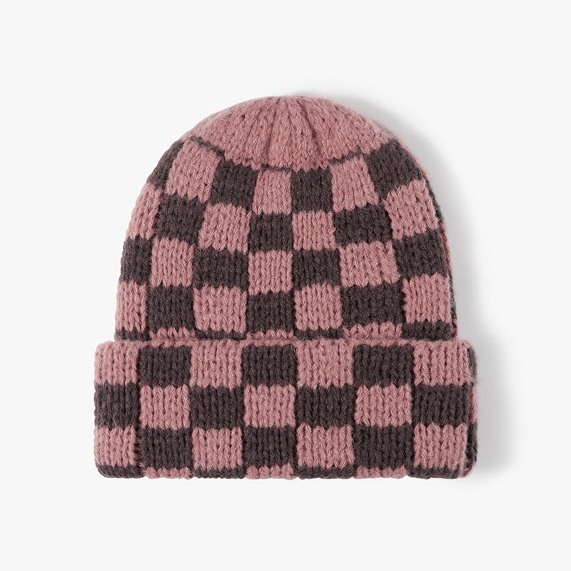 SWEETKAMA Ladies Color Block Square Fold Hem Sweater Hat SKAH4212