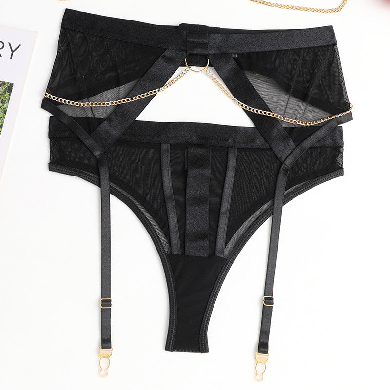 Ladies See Through Mesh 3PCS Lingerie Set SKLG4096