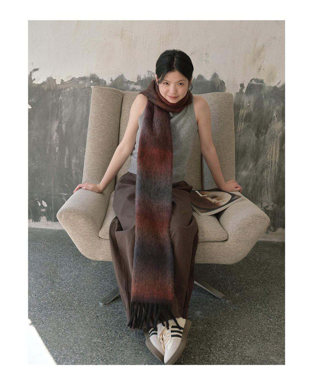 Ladies Gradient Color Simple Scarf YN037