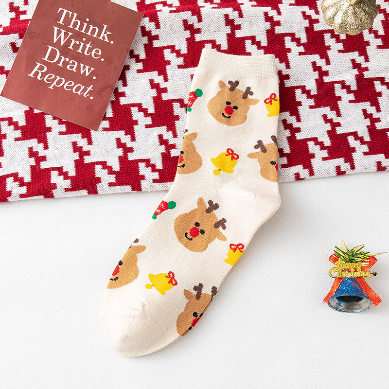 Ladies Merry Christmas Over Ankle Socks SKASC4178