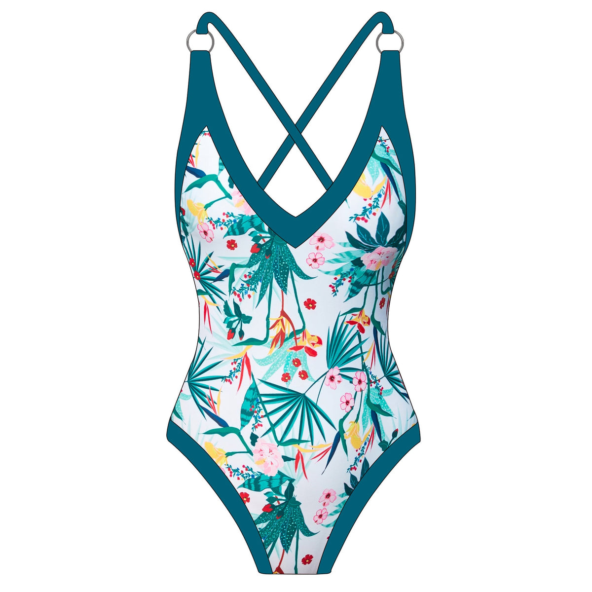 Ladies Floral One Piece Swimwear with Cover SKSW40153