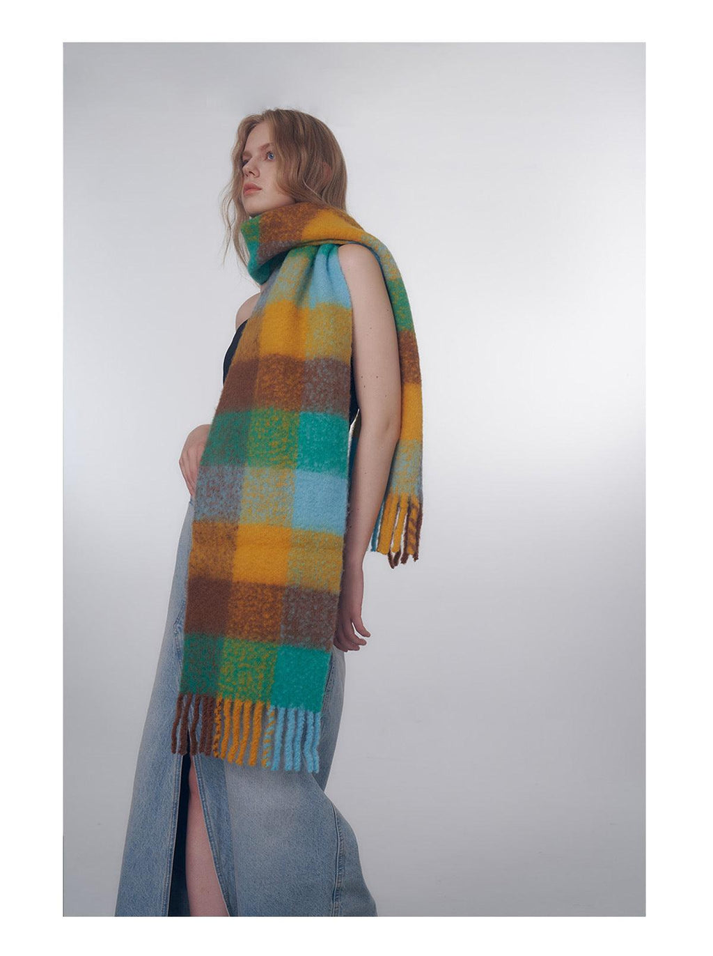 Ladies Color Blocks Simple Scarf YN004