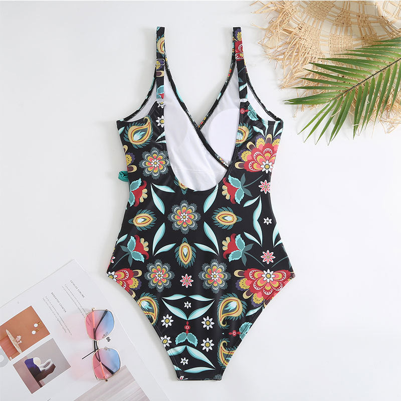 Two Shoulder Waist Strape with Salong Swimsuit SKSW40143