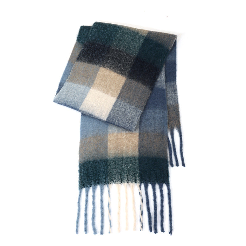 Ladies Color Block AC Plaid Daily Scarf SKAS4201
