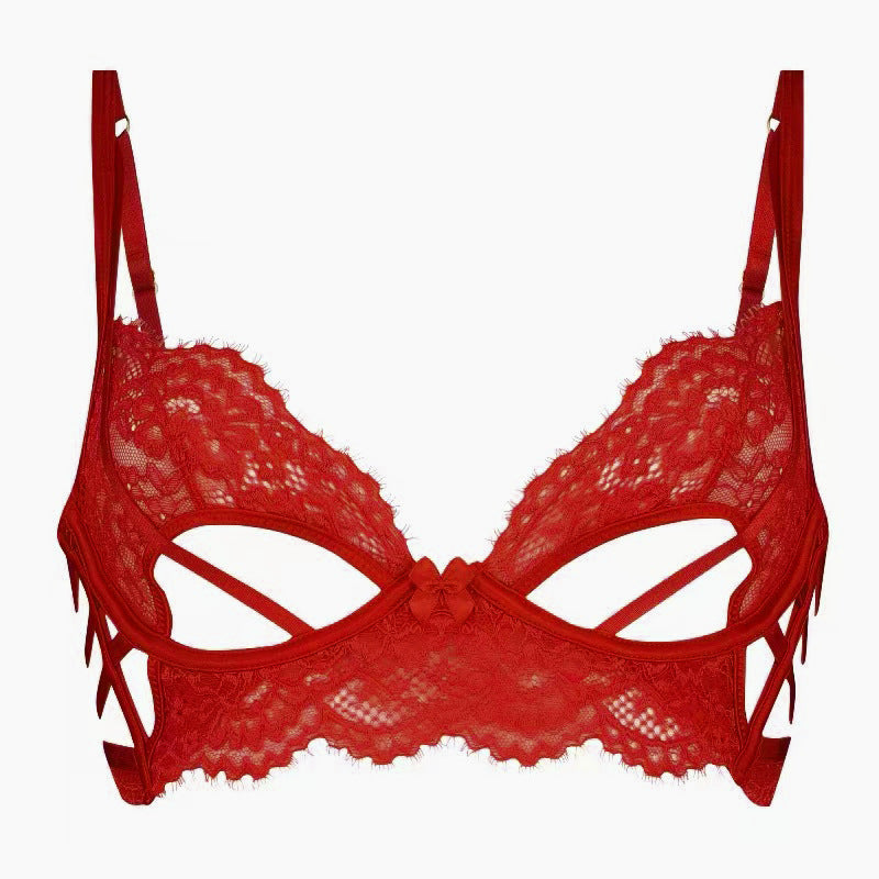Ladies Floral Lace Hallow Out 2PCS Lingerie Set SKLG4109