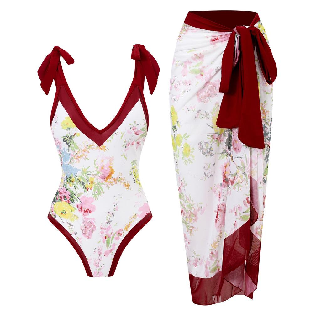 Ladies One Piece with Salong Cover Swimsuit SKSW40080ST