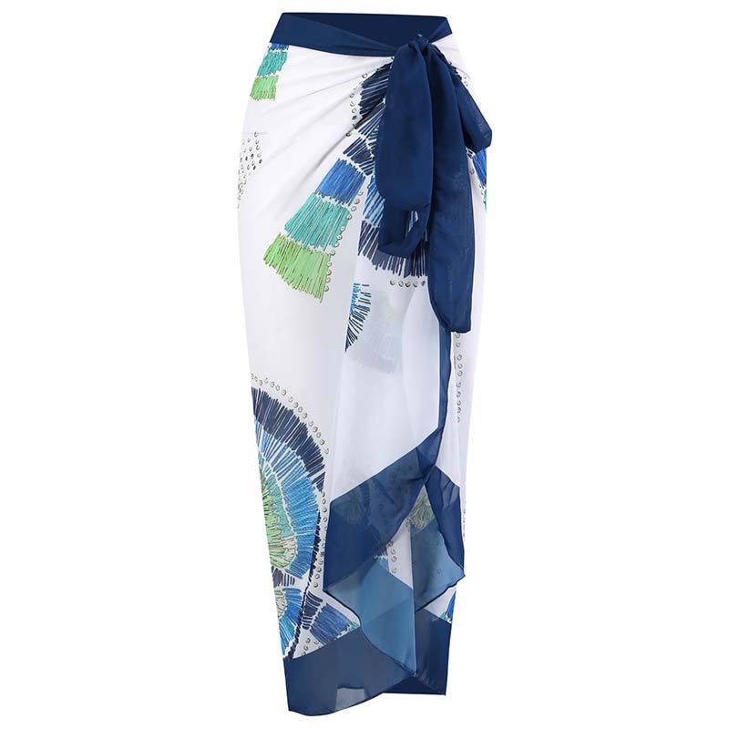 Ruffle Shoulder Waist Tie One Swimwear with Cover SKSW40129