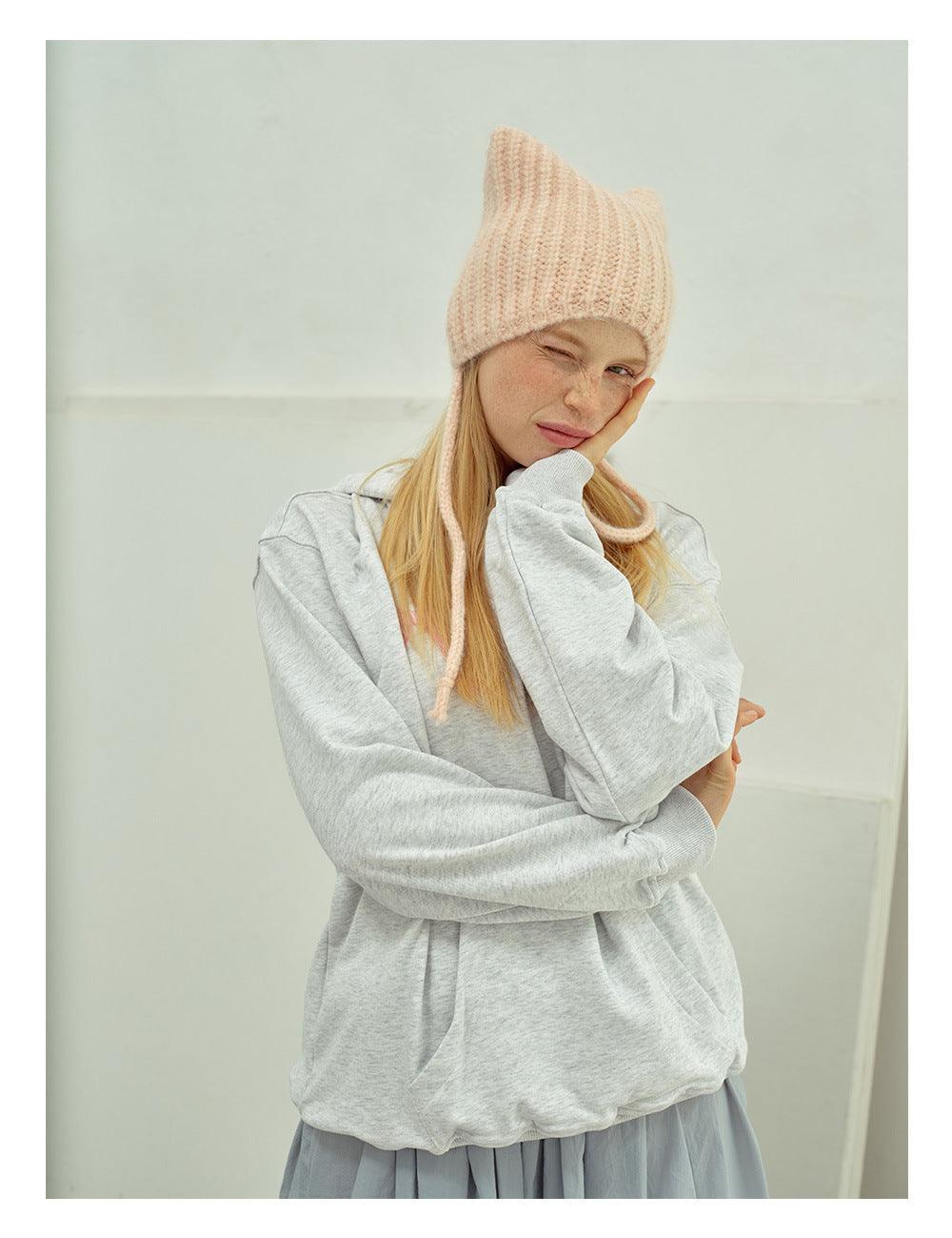 Ladies Solid Color Cat Ears Hat YH4049
