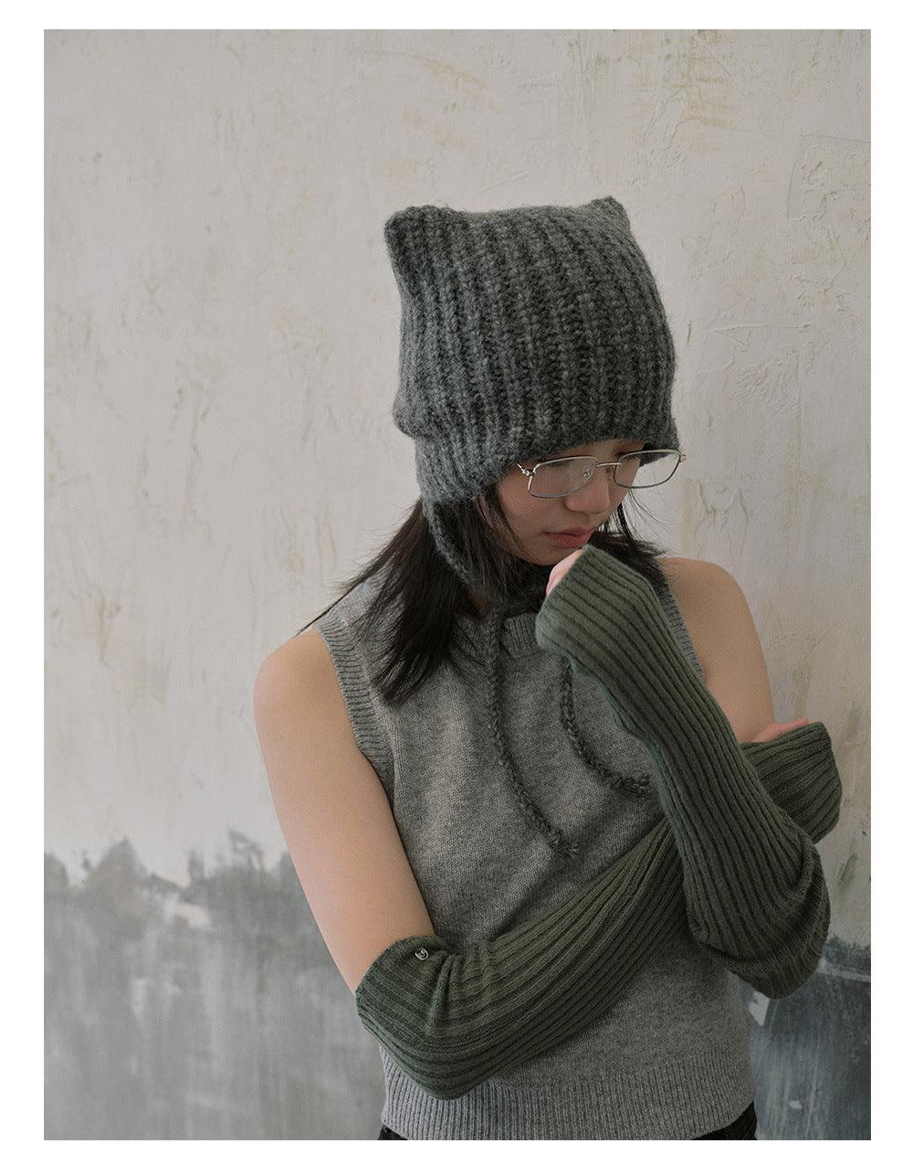 Ladies Solid Color Cat Ears Hat YH4049