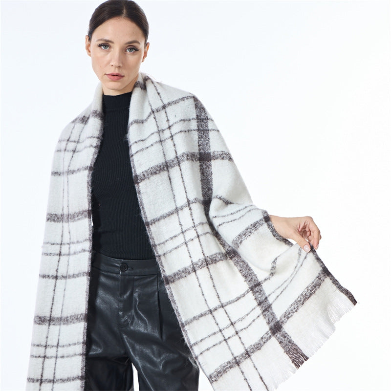 Unisex Color Block Plaid Everyday Scarf SKAS4200