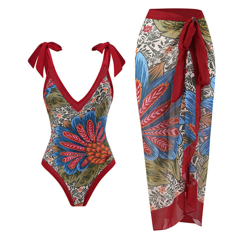 Ladies Strap Shoulder One Piece Swimsuit SKSW40081ST