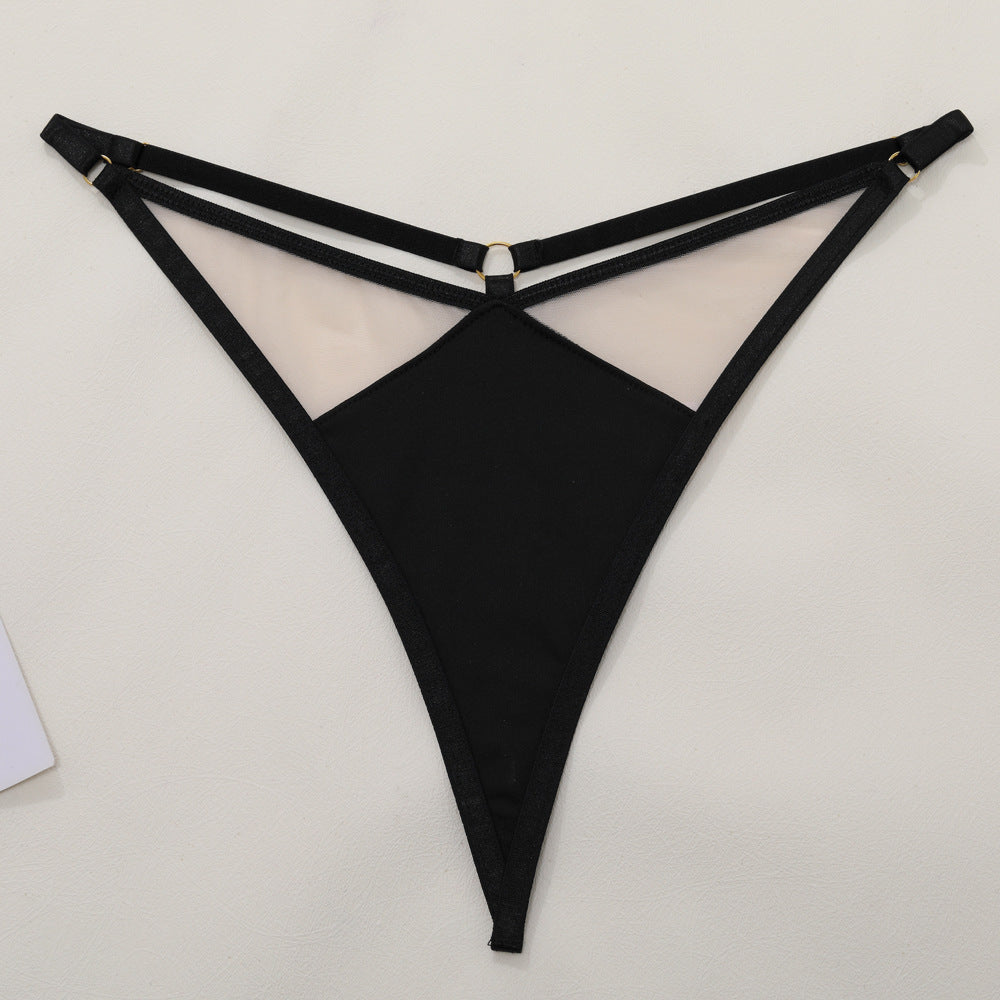 Ladies Color Block See Through 3PCS Lingerie Set SKLG4107