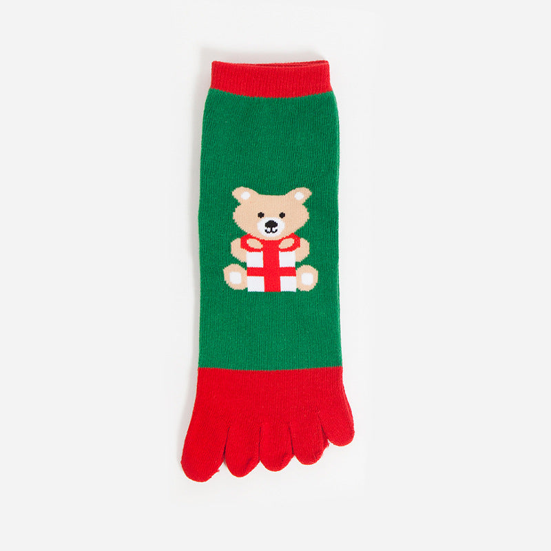 Ladies Merry Christmas Over Ankle Toe Socks SKASC4154
