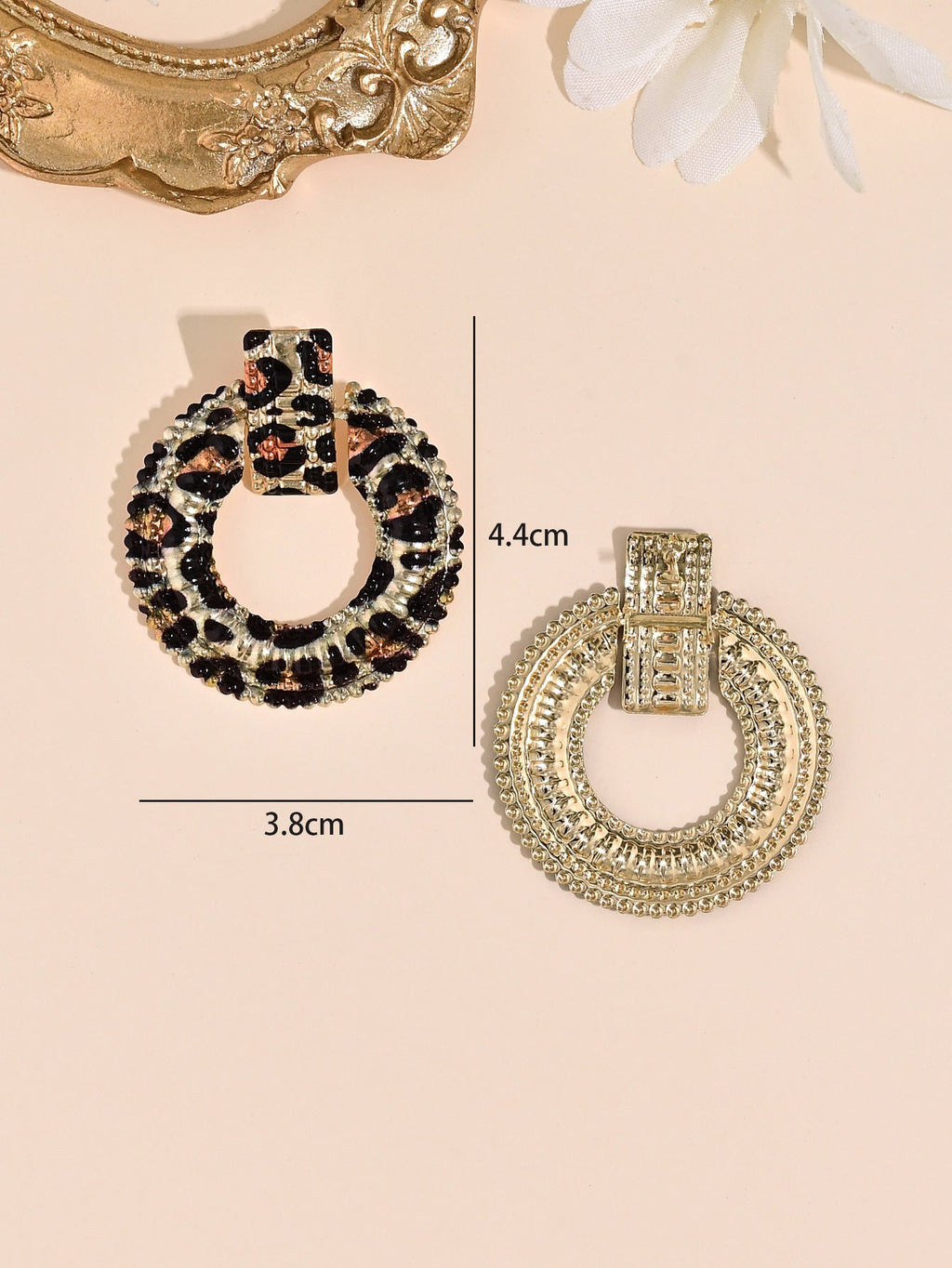 Ladies Leopard Water Dropped Pandent Earrings SKAJ4225
