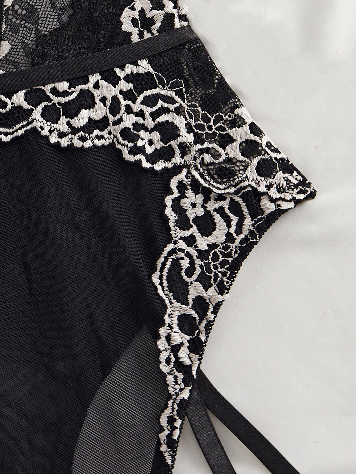 Ladies Sexy Lingerie Floral Lace See Through Teddy SKLG4006