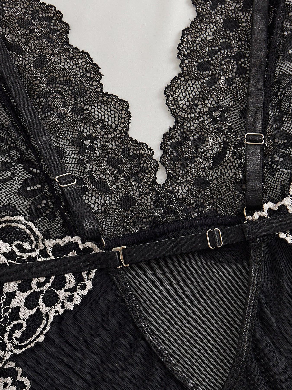 Ladies Sexy Lingerie Floral Lace See Through Teddy SKLG4006
