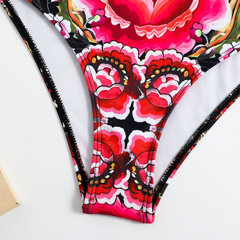 Two Shoulder One Piece Swimwear with Salong SKSW40114