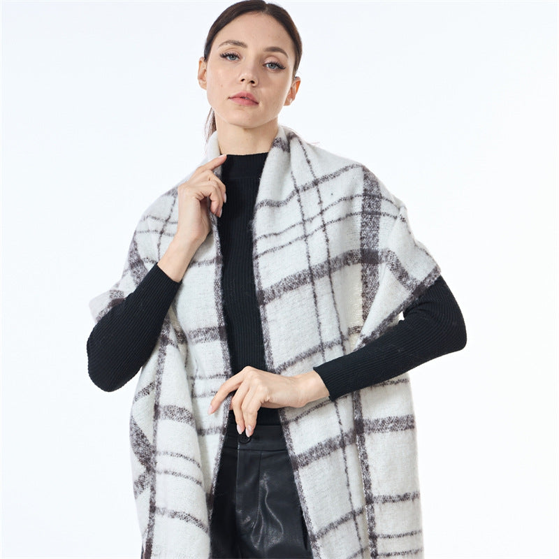 Unisex Color Block Plaid Everyday Scarf SKAS4200