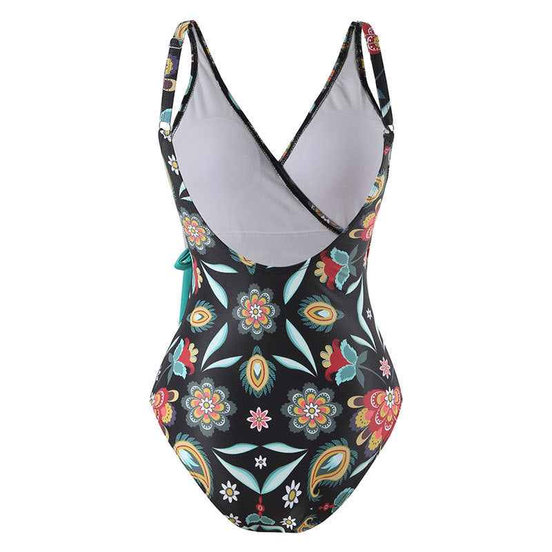 Two Shoulder Waist Strape with Salong Swimsuit SKSW40143